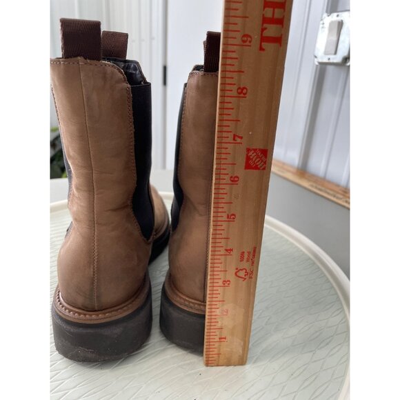 GOSH Freeflex Chelsea Ankle Boots Size 39 Tan Brown Leather Slip On Lug Sole - Picture 3 of 8